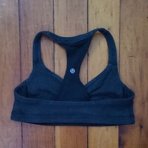 Lululemon Athletica Black & Grey Racerback Sports Bra, Moisture-Wicking Fabric